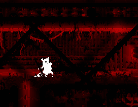 survivor standing in front of an approaching mole lizard in filtration