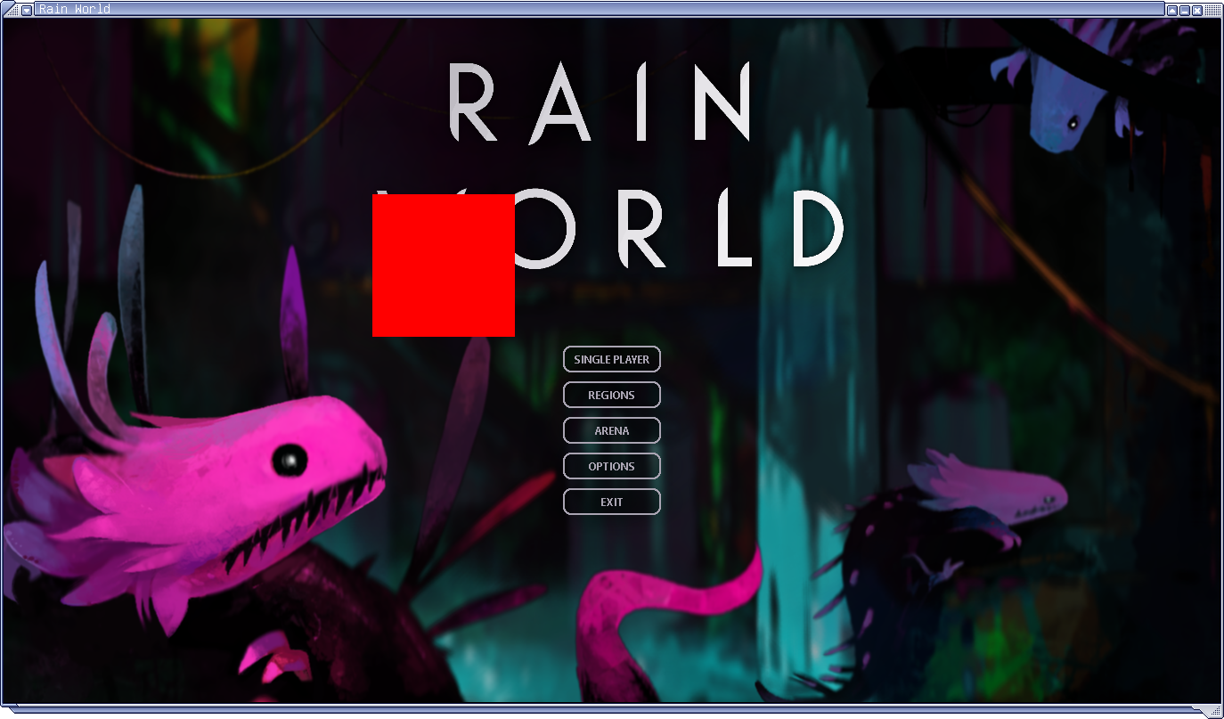 rain world main menu, but there’s an ominous red square
