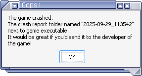 oops. the game has crashed