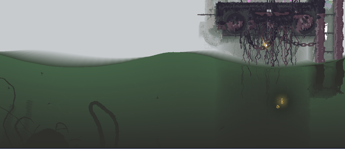 iggy trying to lead survivor down into the water. a leviathan is very obviously in the water